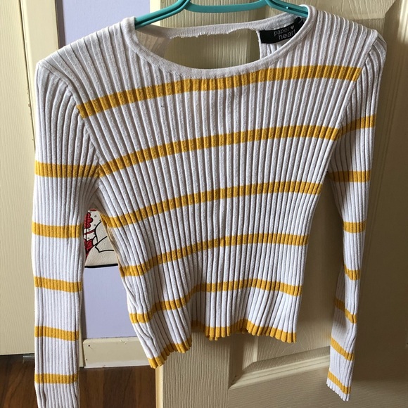 Yellow striped body-con sweater - Picture 2 of 2